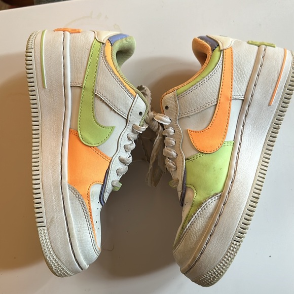 Size 5 Nike Air Force 1 Shadow White/Peach/Cream/Light Liquid Lime size US 5 - Picture 8 of 9